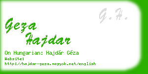 geza hajdar business card