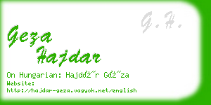 geza hajdar business card